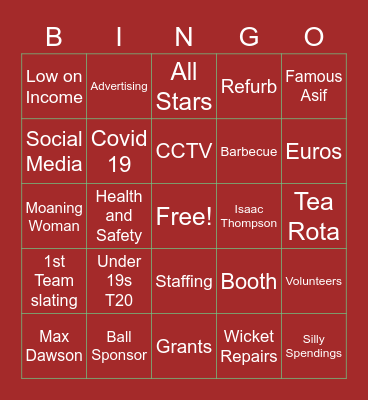 ICC Committee Meeting Bingo Card