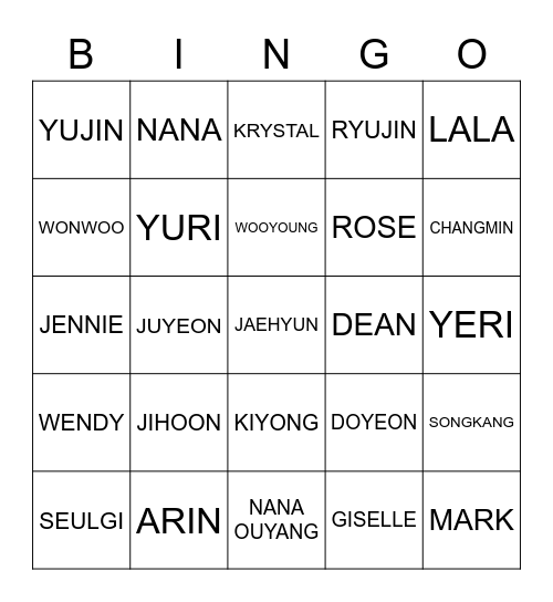 YIYI'S BINGO Card