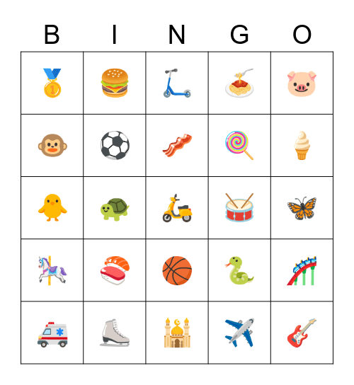 Bingo Gian Bingo Card