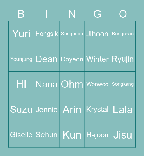 Jenn Bingo Card