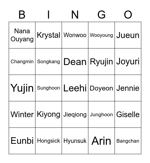 Eunbi Bingo Card