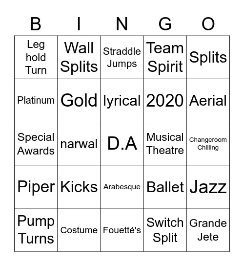 D.A. Bingo Card