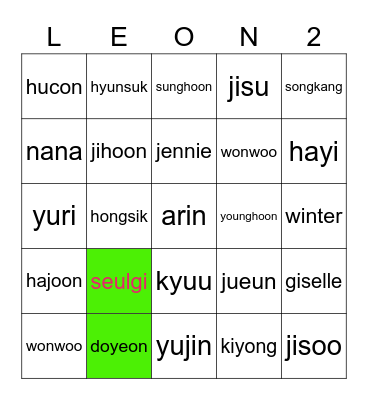 LEON Bingo Card