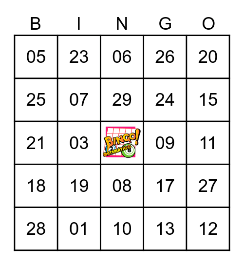 BINGO MATEMÁTICO Bingo Card