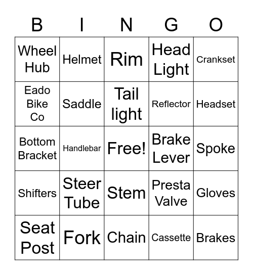 Bicycle Bingo Card