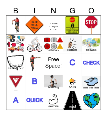 Bike Safety Bingo! Bingo Card