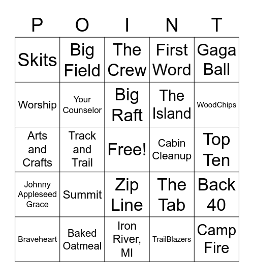 Covenant POINT Bingo Card