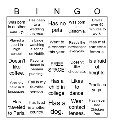 GTM People BINGO Card
