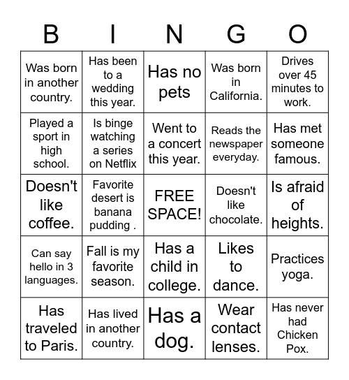 GTM People BINGO Card