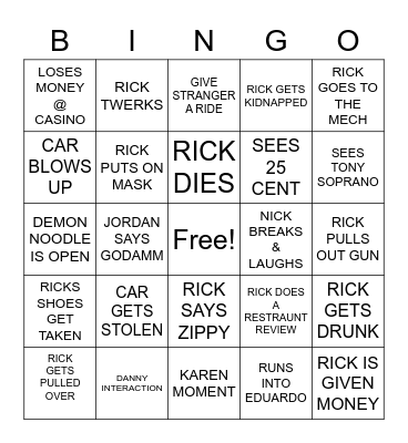 GTA RP BINGO Card