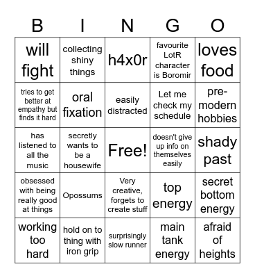 Z E P H Bingo Card