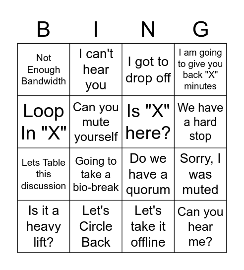 NCATS Bingo Card