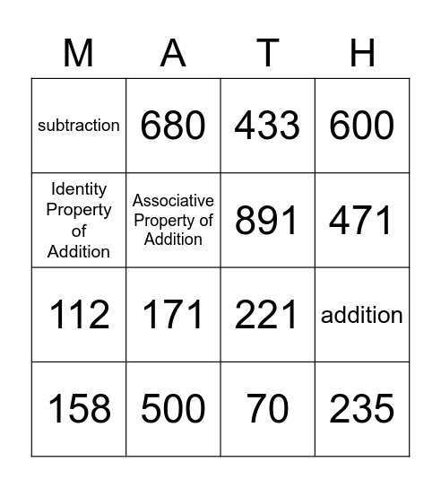 Chapter 1 Review Bingo Card