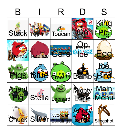 Angry Bird Bingo Card