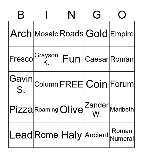 April 2015 Bingo Card