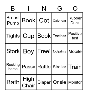 baby boy bingo Card
