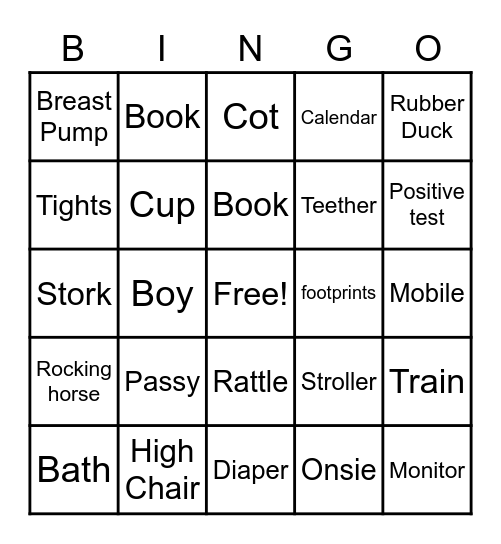 baby boy bingo Card