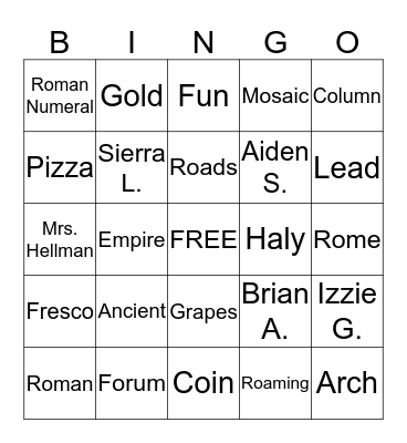 April 2015 Bingo Card