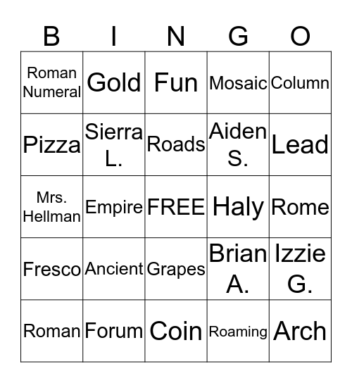 April 2015 Bingo Card