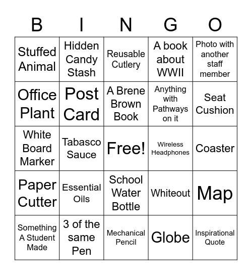 Pathways Bingo #2 Bingo Card