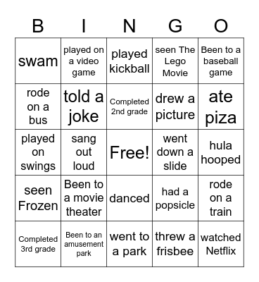 Summer Learning Bingo Card
