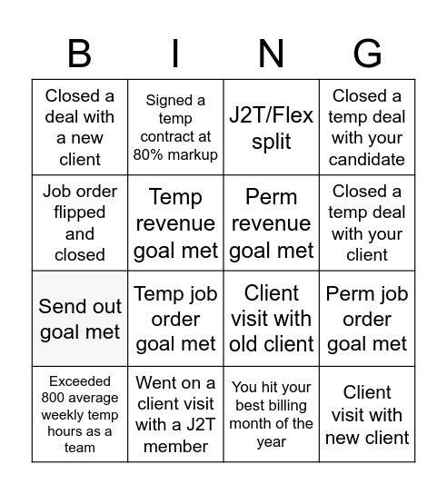 J2T Bingo Card