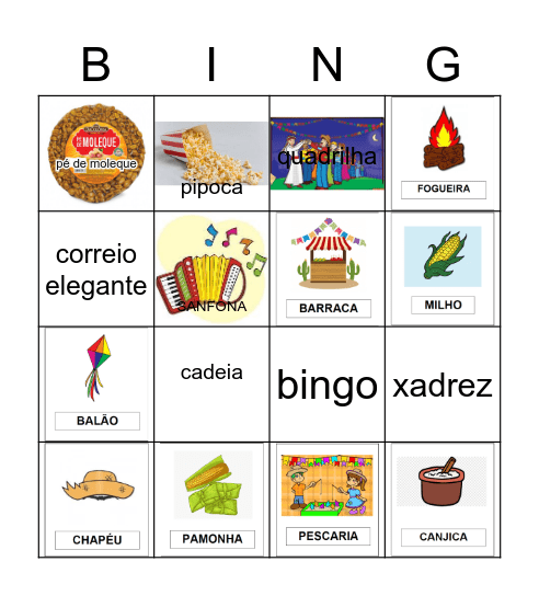 Festa Junina Bingo Card
