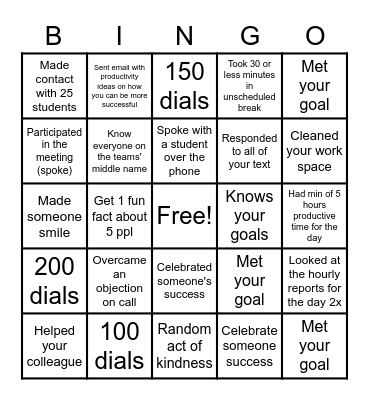 Education Bingo Card