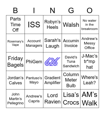 626 Day Bingo Card
