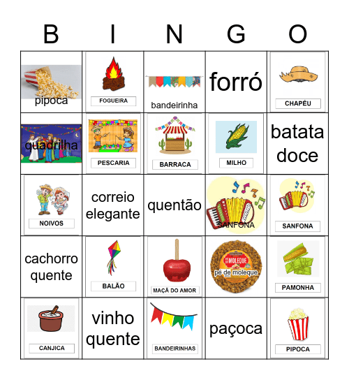 Festa Junina Bingo Card