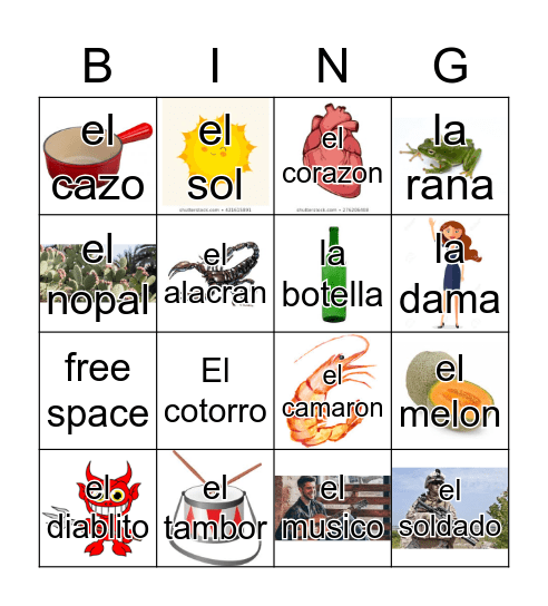 Loteria Mi Pueblito Bingo Card