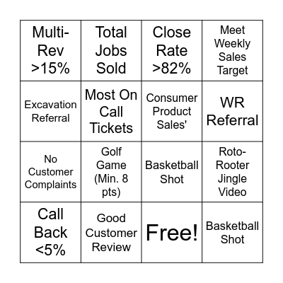 Bingo Bonanza July 2021 Bingo Card