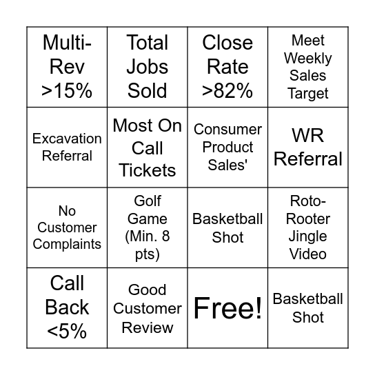 Bingo Bonanza July 2021 Bingo Card