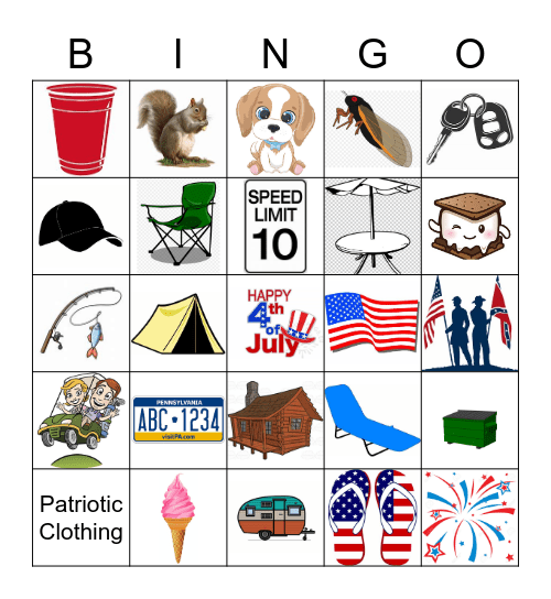 July 4th Bingo Card