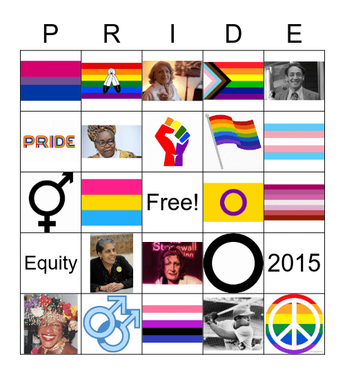 PRIDE Bingo Card