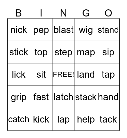 Short vowel for airplane Bingo Card