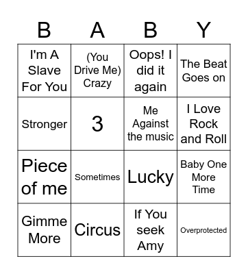 ONE MORE TIME Bingo Card