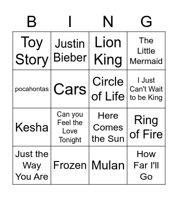 The Billie Jeans' Bingo Board Bingo Card