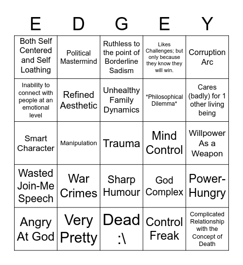 "They Were Actually Right" Bingo Card