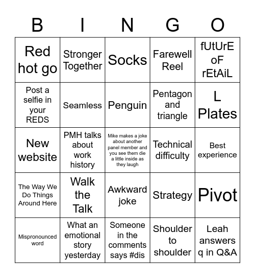 Conference Bingo Card