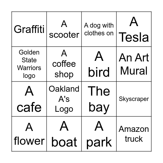 OAK CEA Walking BINGO Card