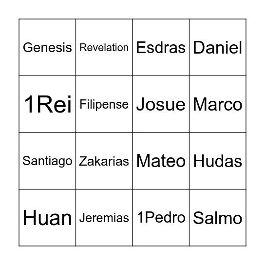 Beibel Bingo Card