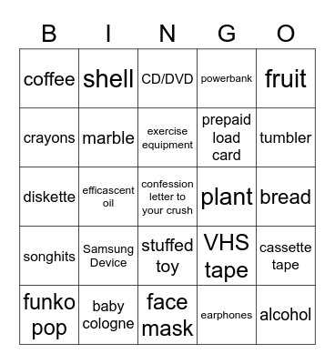 BRING-GO! Bingo Card