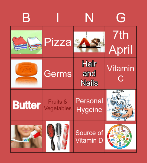 Health And Hygeine Bingo Card