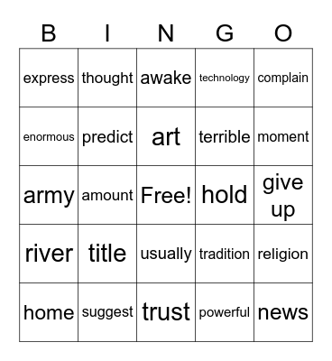 BINGO Card