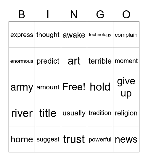 BINGO Card