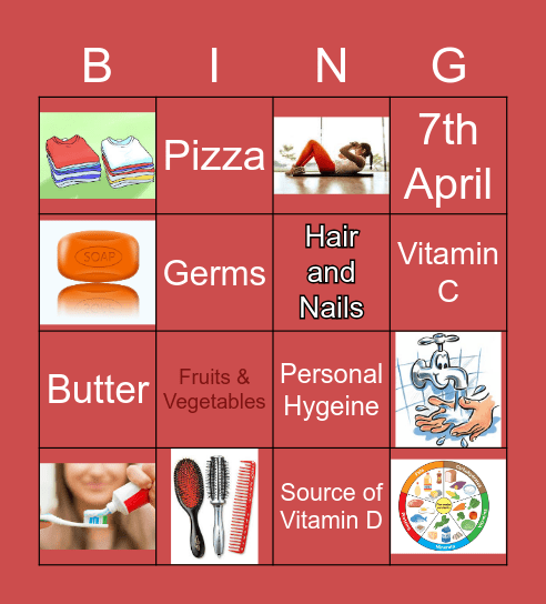 Health And Hygeine Bingo Card