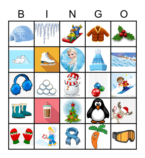 Winter Wonderland Bingo Card