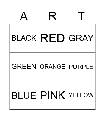 Art Bingo Card