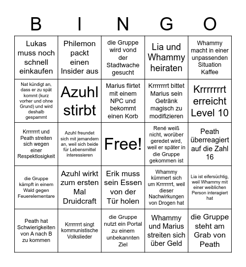 Krrrrrrrt Bingo Card